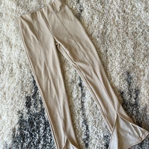 Adika Luxe Front-Slit Pants | Tan | size: Medium